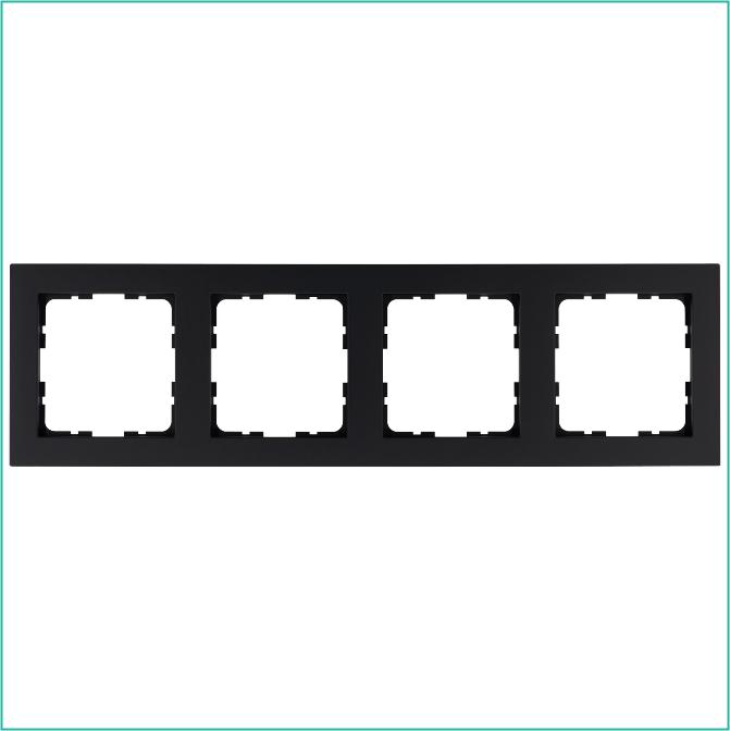 Рамка 4-м G-Classic черн. матов. soft touch Jasmart G1004PB