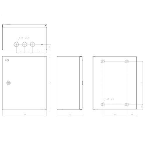 Корпус металлический ЩМПг-03 360x300x175 IP54 SHMPg-03_IP54_SIMPLE ЭРА Б0047693