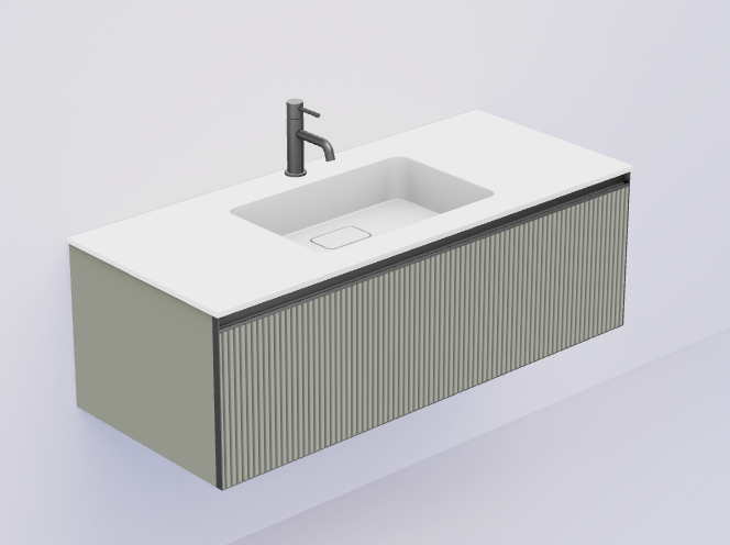 QUATRO 1 120CM тумба рифл LUNA профиль ANTHRACITE + внутр. подсв.