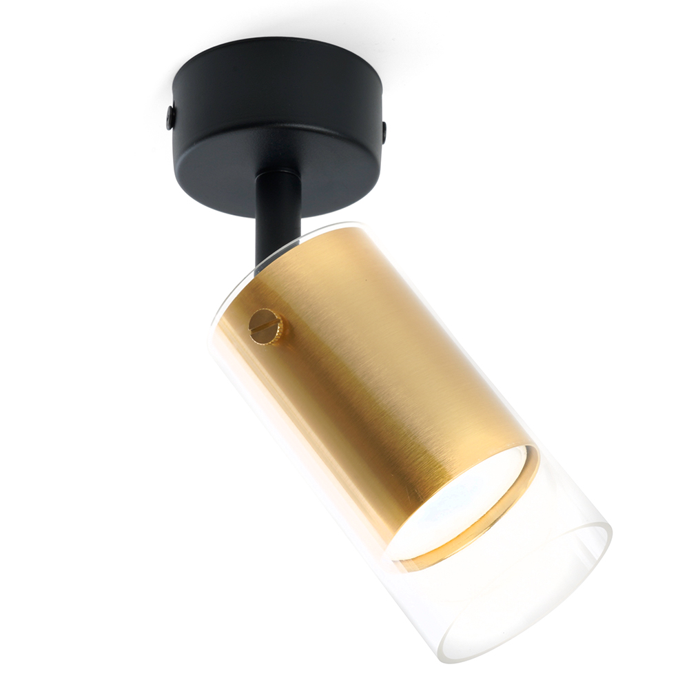 Светильник ДБО GU10 без лампы наклонный золото черный