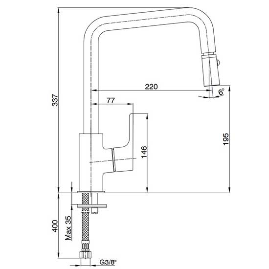 Смеситель ECA Luna 102118049EX для кухни