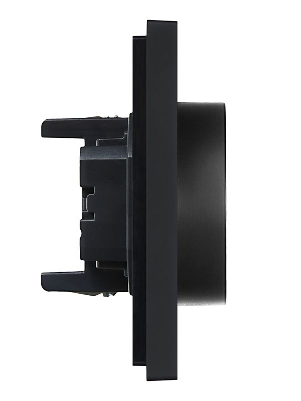 Розетка 2-м СП FORTE&PIANO FP124 16А с заземл. без защ. шторок безвинт. крепл. черн. IEK FP-R21-16-1-K02