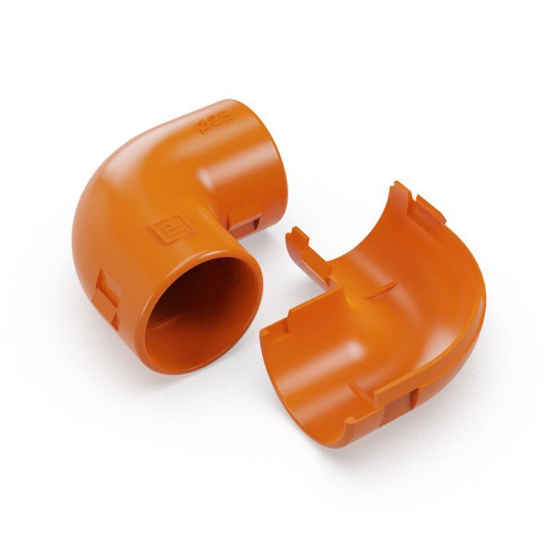 Соединитель угловой 90град. d25мм разборный оранж. Промрукав PR13.1207