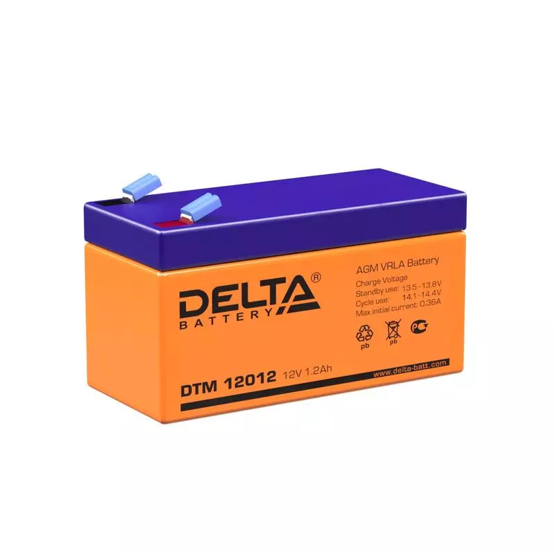 Аккумулятор UPS 12В 1.2А.ч Delta DTM 12012 — купить по цене 976 руб. в интернет-магазине ◈ в Москве и РФ