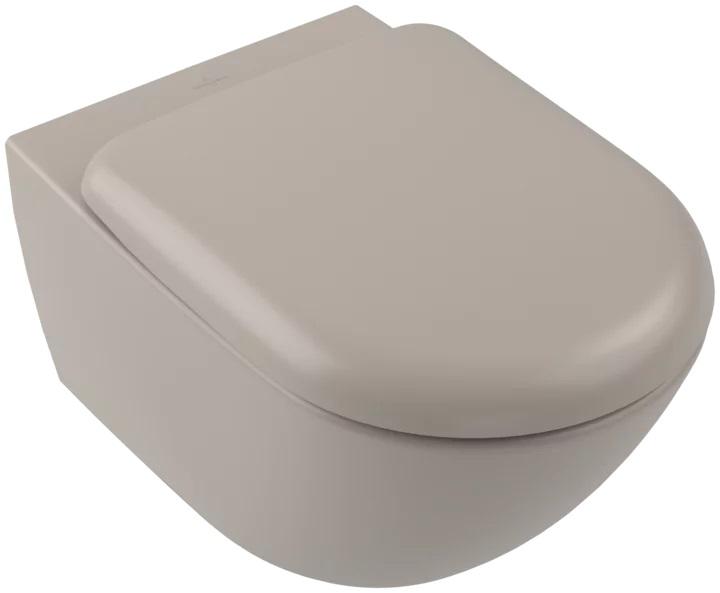 4674 T0 AM Унитаз подвесной Antao 370х560 CeramicPlus цв. Almond Villeroy&Boch (337430)