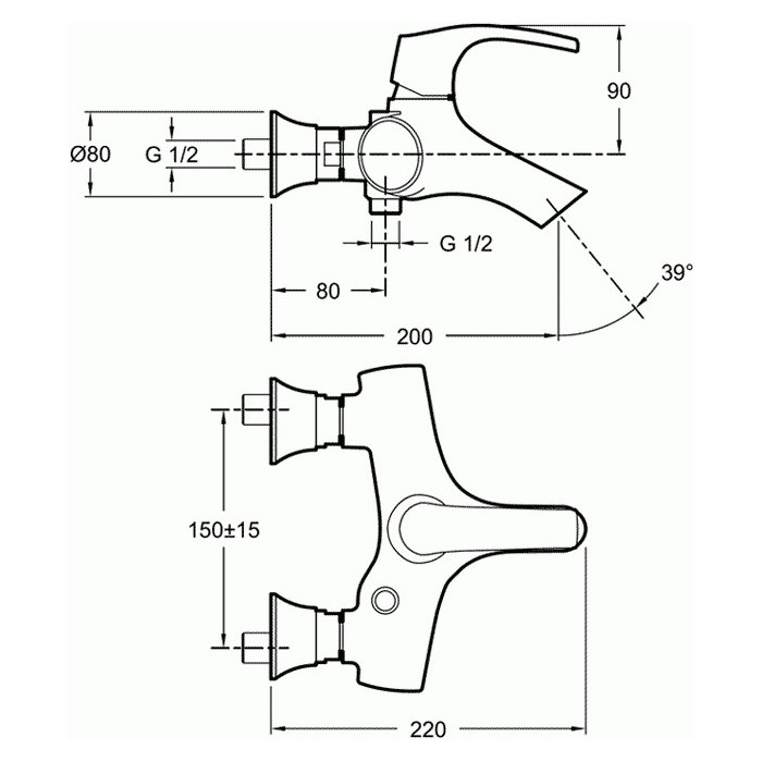 Смеситель Jacob Delafon Symbol E71680-CP для ванны