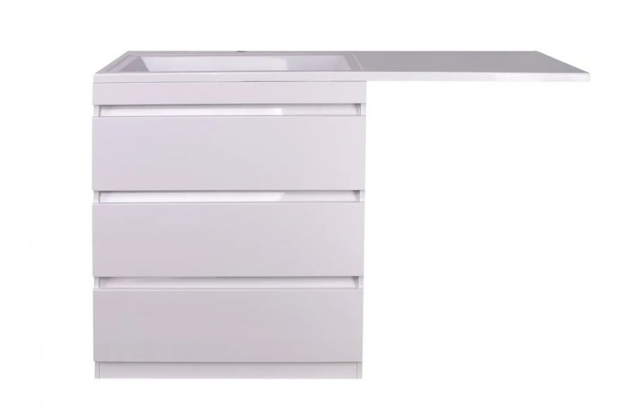 Тумба напольная "Даллас 140", 3 ящика, Люкс белая