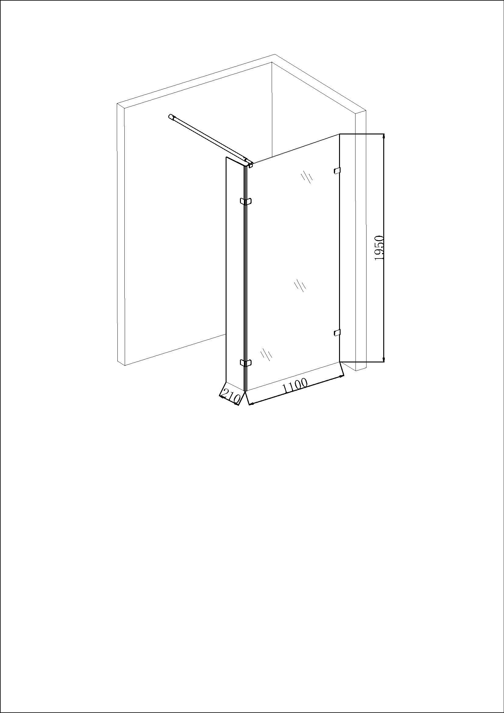 Душевая перегородка NG-662-11 (110x195)