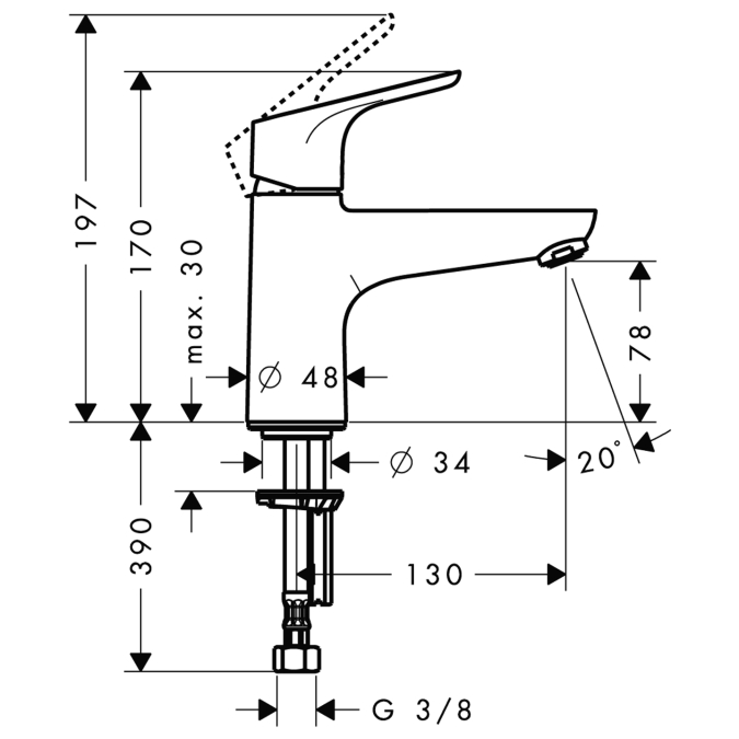 Смеситель Hansgrohe Focus 31931000 на борт ванны