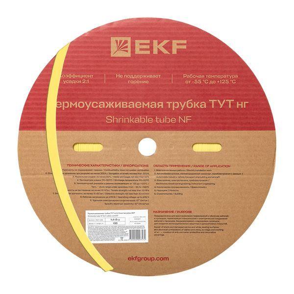 Трубка термоусадочная ТУТ нг 8/4 желт. (уп.100м) EKF tut-8-y