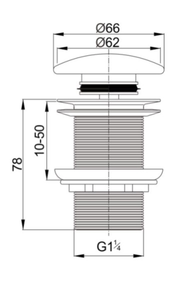 Донный клапан без перелива CEZARES CZR-SC-01