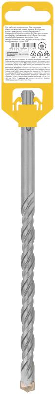 Бур по бетону SDS PLUS профи W-образная вставка двойная спираль 12х210мм FIT 32816