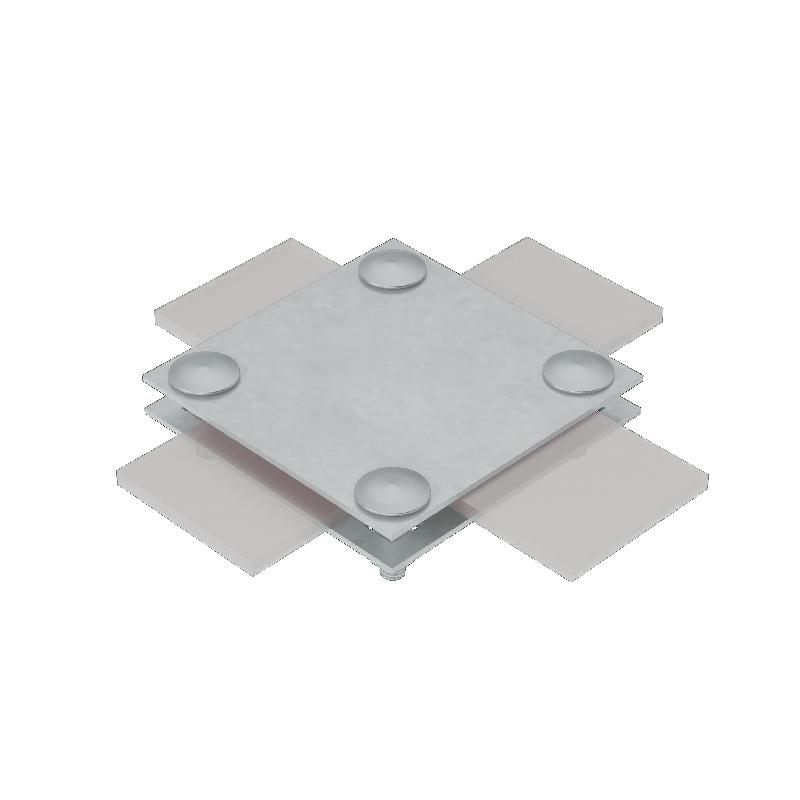 Соединитель крестообразный для полосы до 50мм с 2 пластинами КМ MA0827