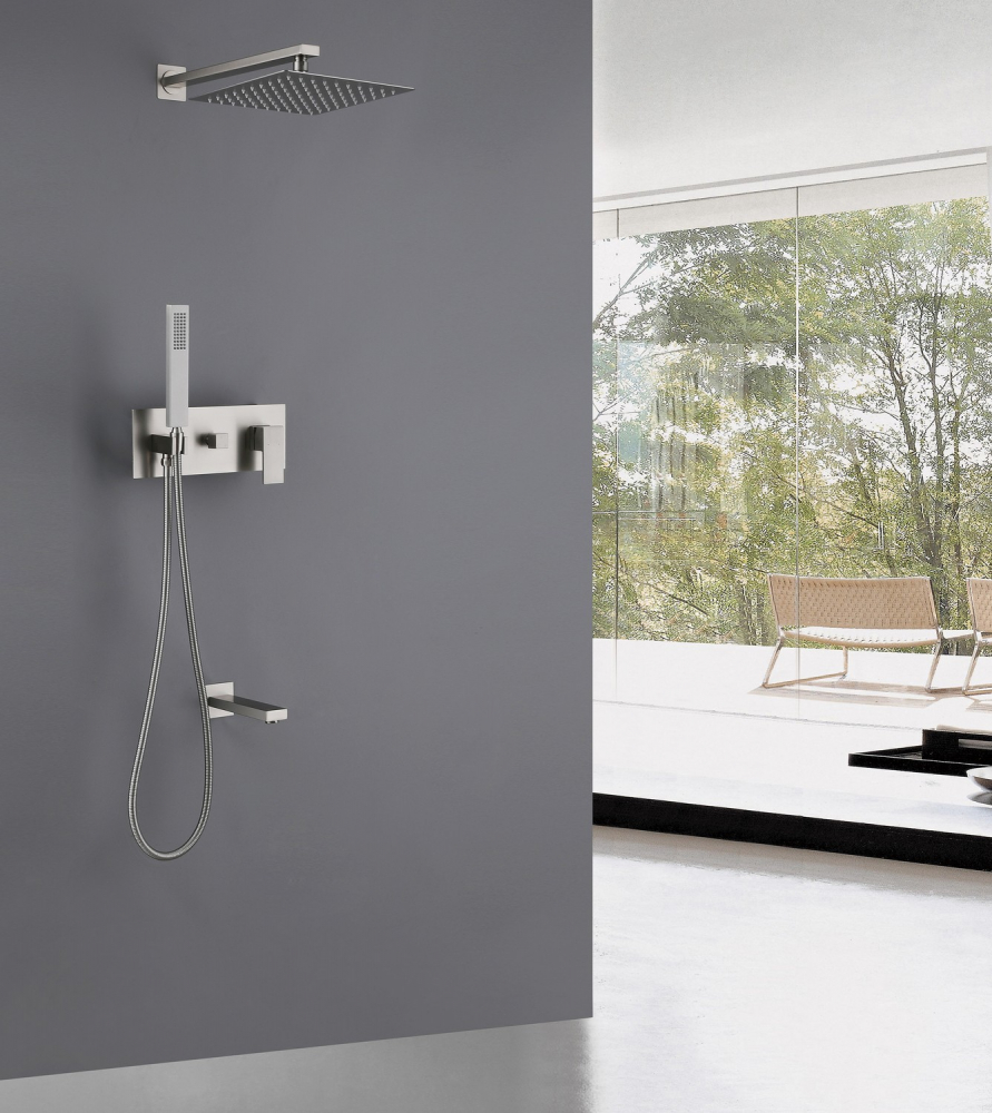 Душевая система ABBER Daheim AF8217SP скрытого монтажа с изливом, сатин