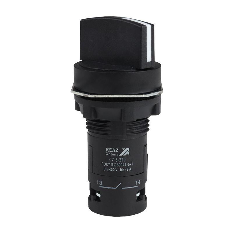 Переключатель 2 положения OptiSignal Compact D22 С7-S-202 черн. 2НЗ XB7ND24 КЭАЗ 362135