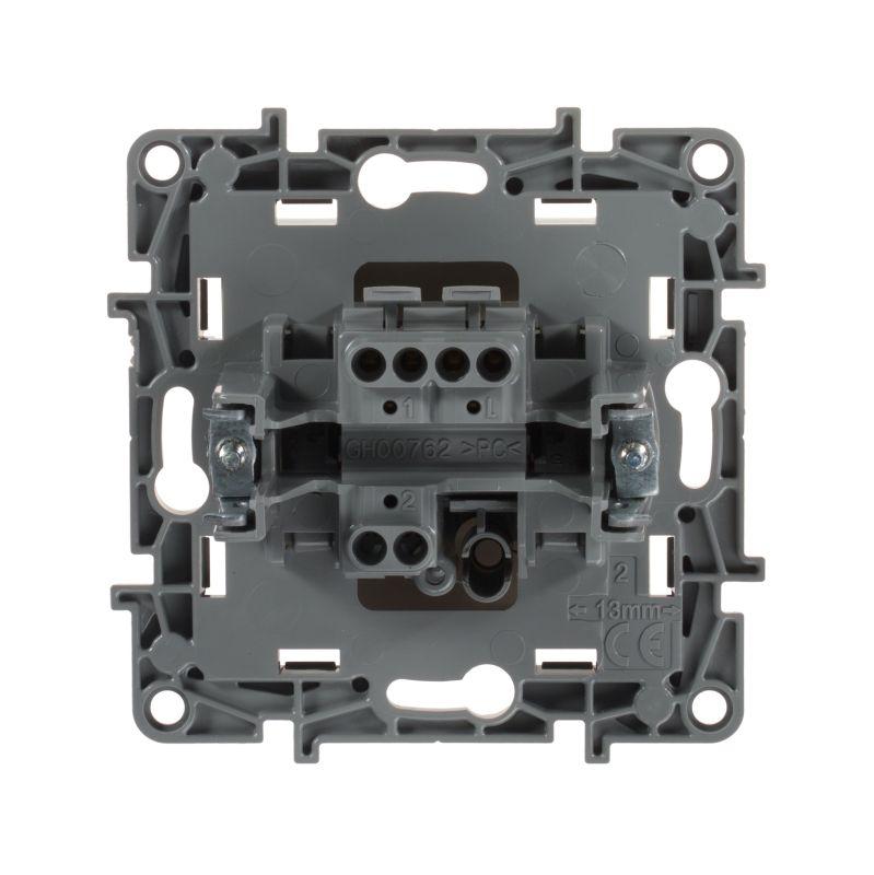 Выключатель 1-кл. СП Etika 10А IP20 250В 10AX безвинтов. зажимы механизм сл. кость IEK 672301