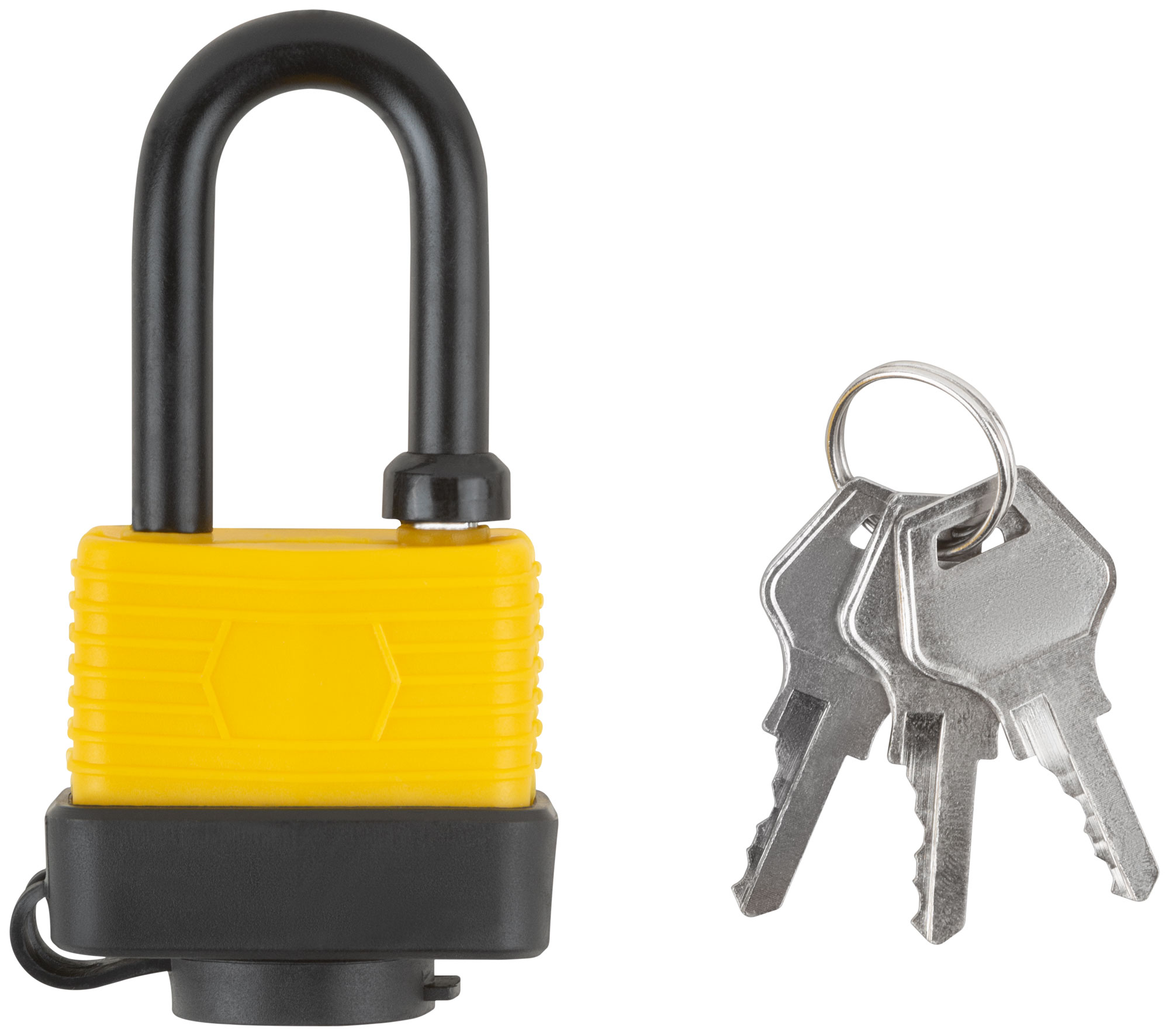 Замок навесной всепогодный 40х31 мм, длинная стальная дужка 6 мм