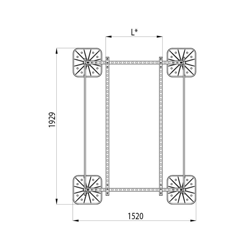 Конструкция опорная для установки оборудования TECHNORAPTOR FOOT 1200х1700 HD КМ TR0218