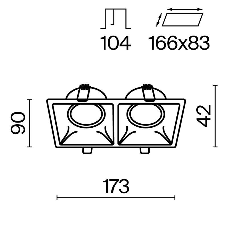 Светильник Dot 2х10Вт GU10 встраив. Maytoni DL029-2-02W
