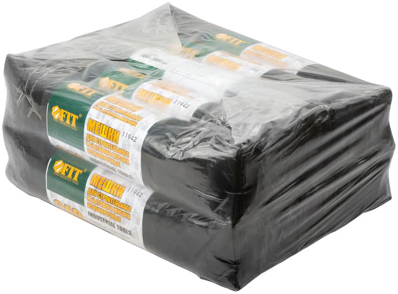 Мешок для строительного мусора ПВД особопрочные 240л 900х1400мм толщина 35мкм (уп.10шт) FIT 11942
