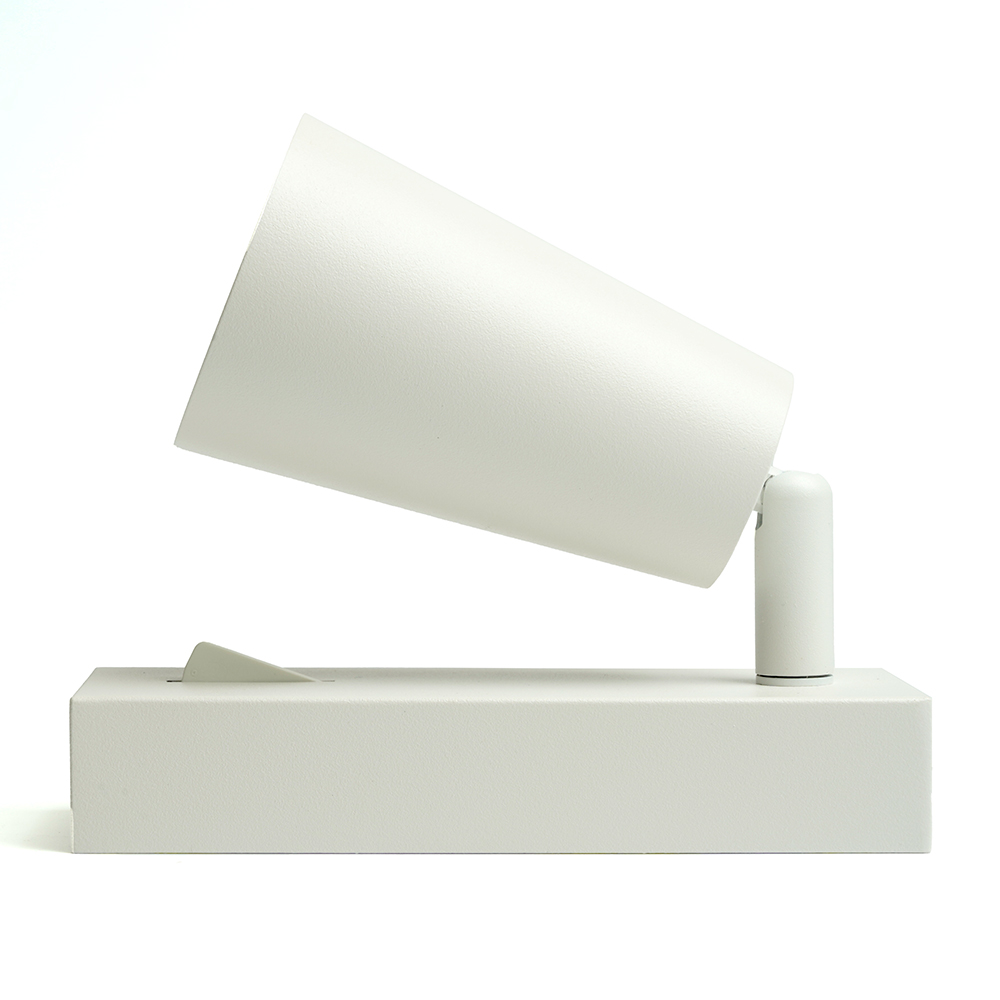 Светильник ДБО GU10 без лампы наклонный с выключателем белый