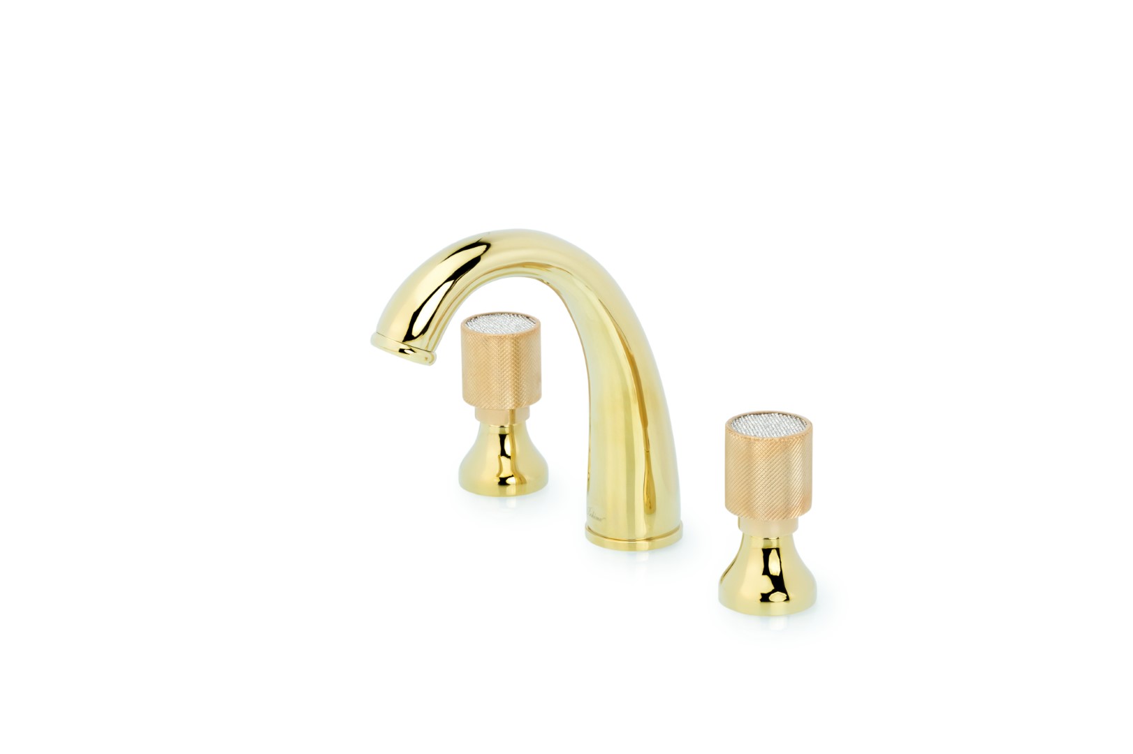 Смеситель для раковины на 3 отверстия ROYAL CRYSTAL, золото_Комплект