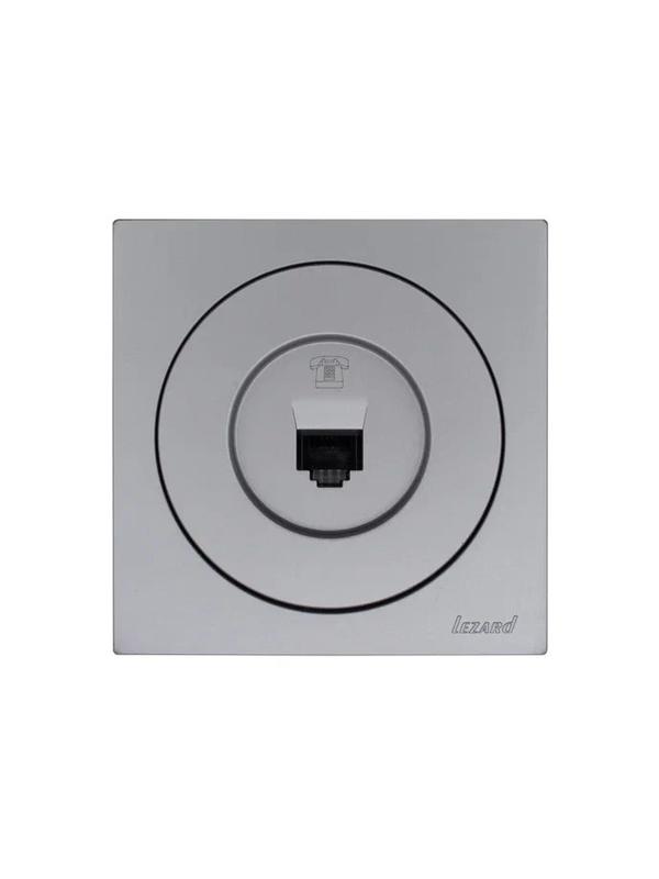 Розетка телефонная СП OSEN RJ11 евро механизм сер. матов. LEZARD 743-7488-137