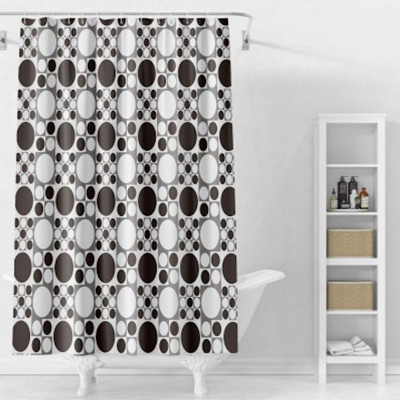 Штора для ванной комнаты Splenka S381.1803, черный/белый