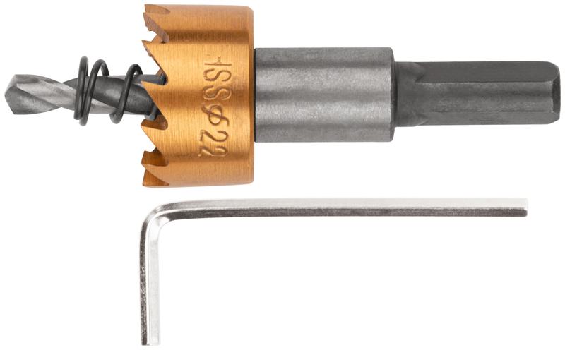 Коронка кольцевая пометаллу HSS сталь титановое покрытие 22мм FIT 36862