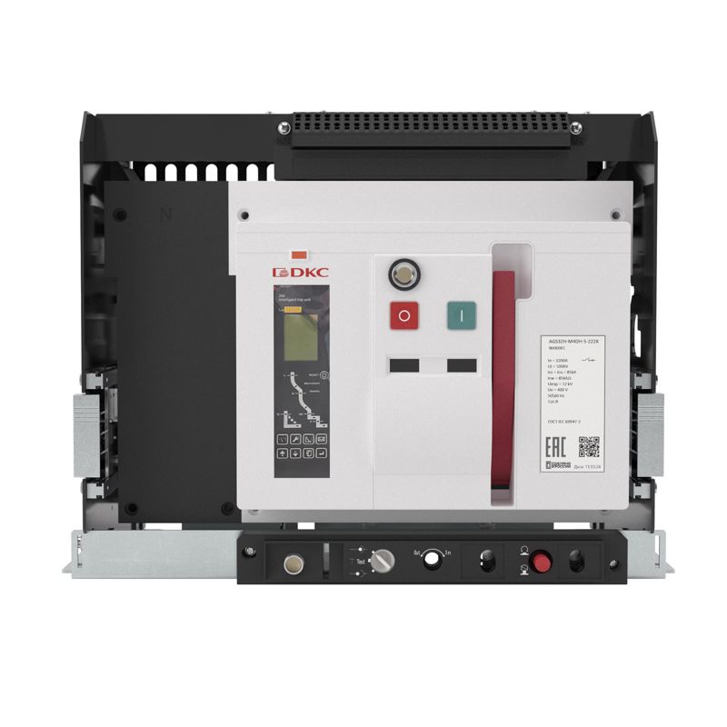 Выключатель автоматический воздушный 4п 3200А 85кА YON AGS32H типоразмер M расцепитель 3H выкатн. управление 220В AC горизонт. подкл. DKC AGS32H-M4DH-6-222K