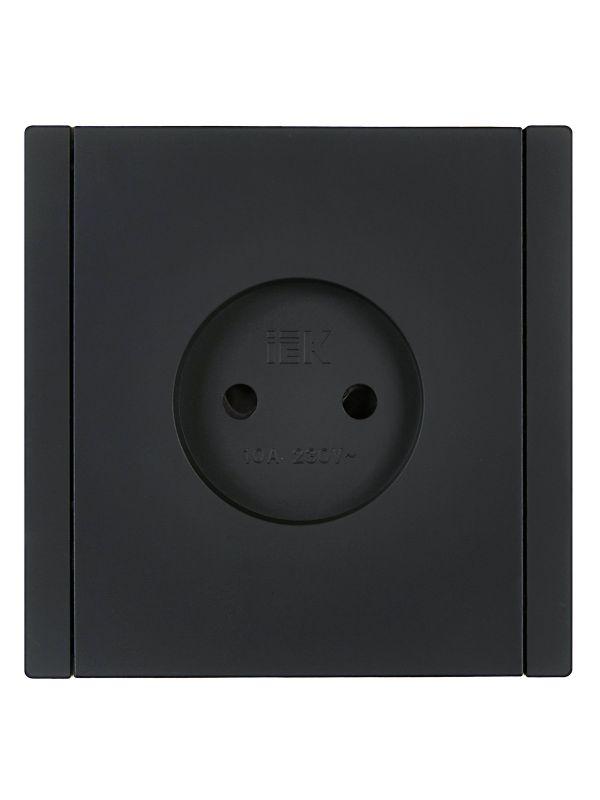 Розетка 1-м СП FORTE&PIANO FP117 10А без заземл. защ. шторки винт. крепл. черн. IEK FP-R13-10-K02