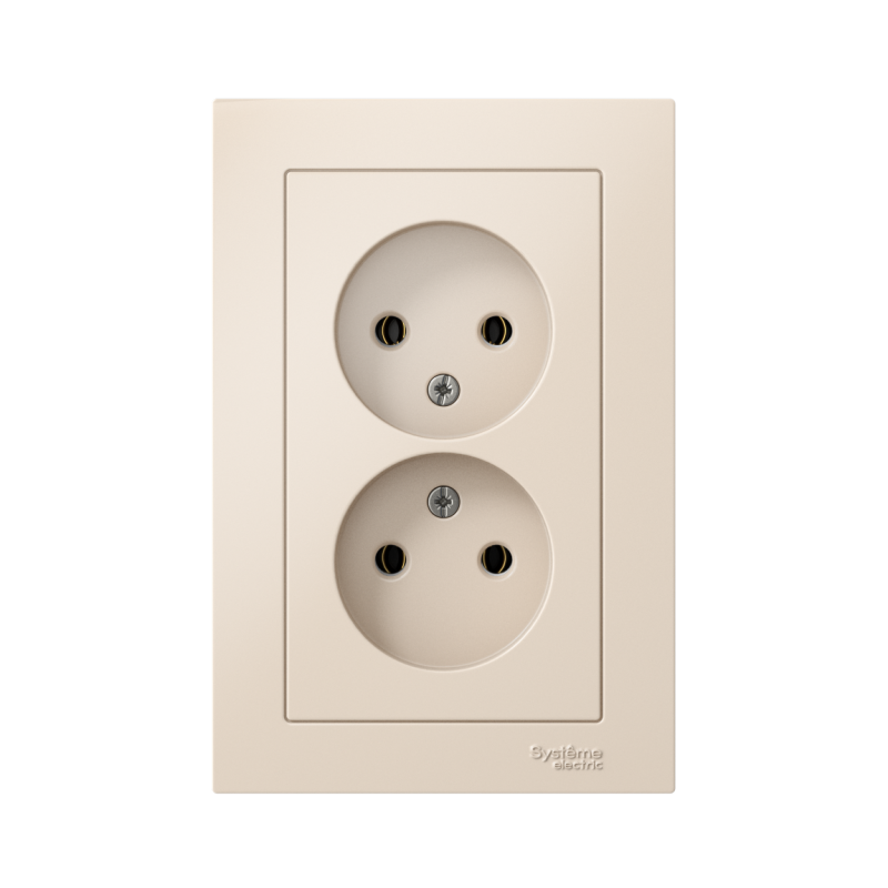 Розетка 2-м СП AtlasDesign 16А IP20 без заземл. в сборе беж. SE ATN000220