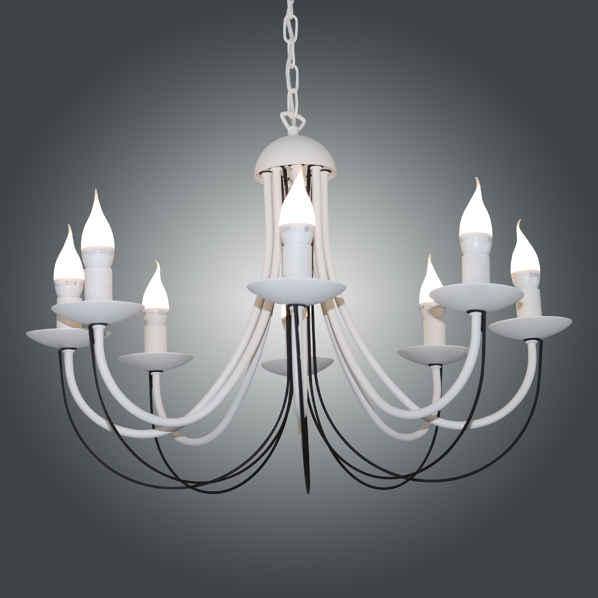 Светильник подвесной Астра 281 бел.муар. черн.муар. НСБ 01-8х60-108 Е14