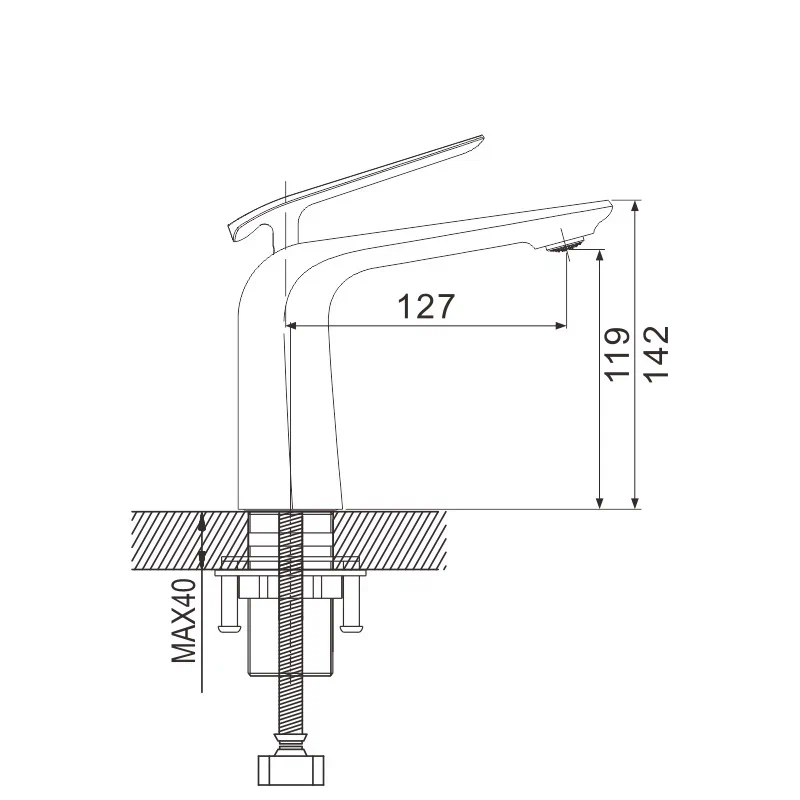 Смеситель для раковины Rose R13 R1301, хром