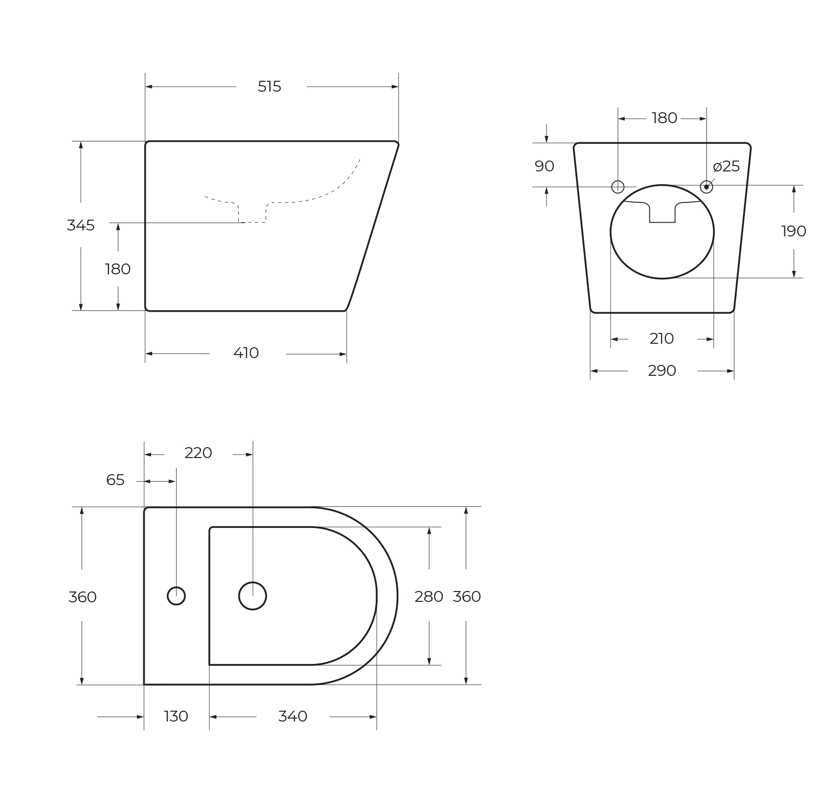 Биде подвесное BelBagno FLAY-R BB053BH