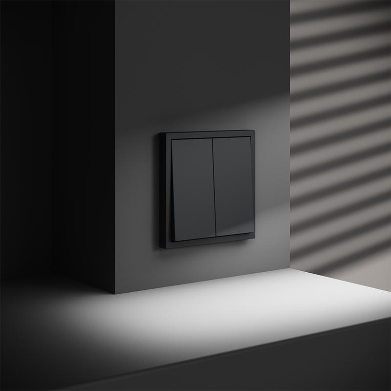 Выключатель 2-кл. СП S70 10А с самовозвратом механизм графит Voltum VLS020607