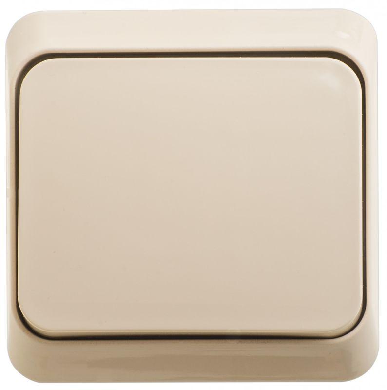 Выключатель кнопочный 1-кл. ОП Этюд 10А IP20 с самовозвратом крем. SE KA10-001K