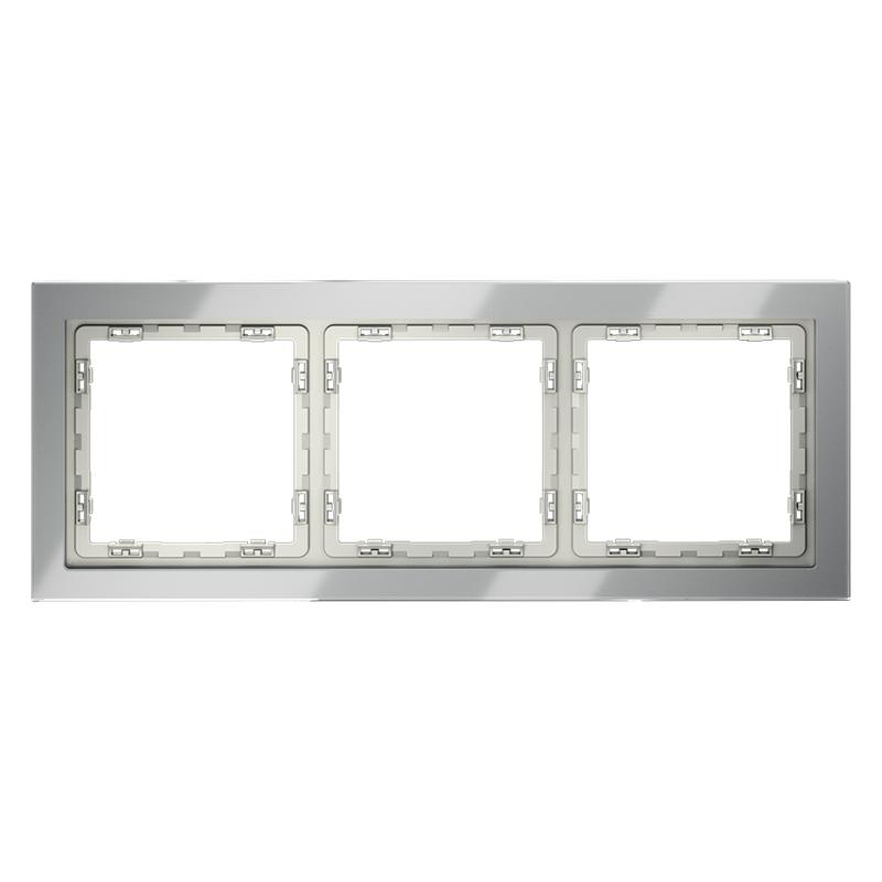 Рамка 3-м S70 стеклян. сталь Voltum VLS110305