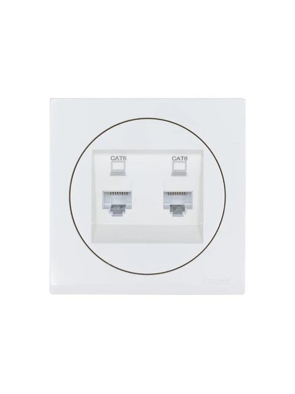 Розетка компьютерная 2-м СП OSEN кат.6 с модулем бел. LEZARD 743-0288-142