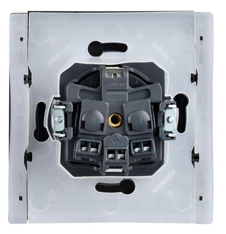 Розетка СП FORTE&PIANO 16А IP44 FP121 с заземл. защ. шторки с крышкой винт. крепл. черн. IEK FP-R16-16-44-K02