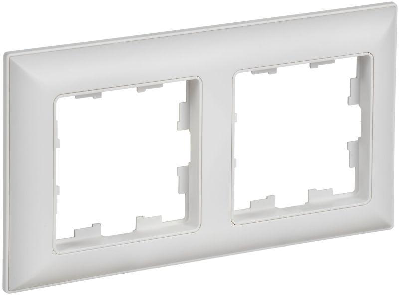 Рамка 2-м BRITE РУ-2-БрАБ арктич. бел./бел. IEK BR-M22-12-K91