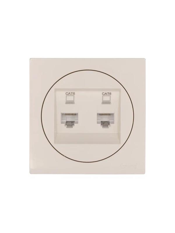 Розетка компьютерная 2-м СП OSEN кат.6 с модулем механизм сл. кость LEZARD 743-9088-142