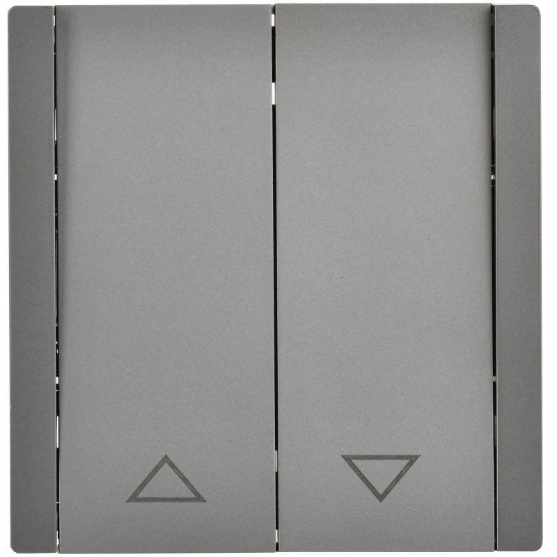 Выключатель жалюзи СП FORTE&PIANO 10А FP511 сталь IEK FP-V15-0-10-1-K46