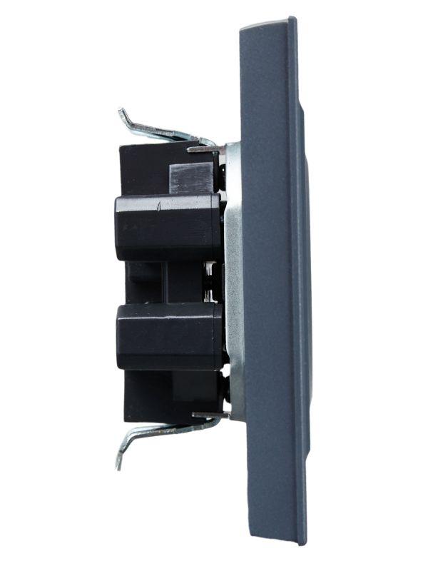 Розетка 2-м СП BRITE РСш12-2-БрМ 10А в сборе без заземл. защ. шторки маренго IEK BR-R23-10-K35-F