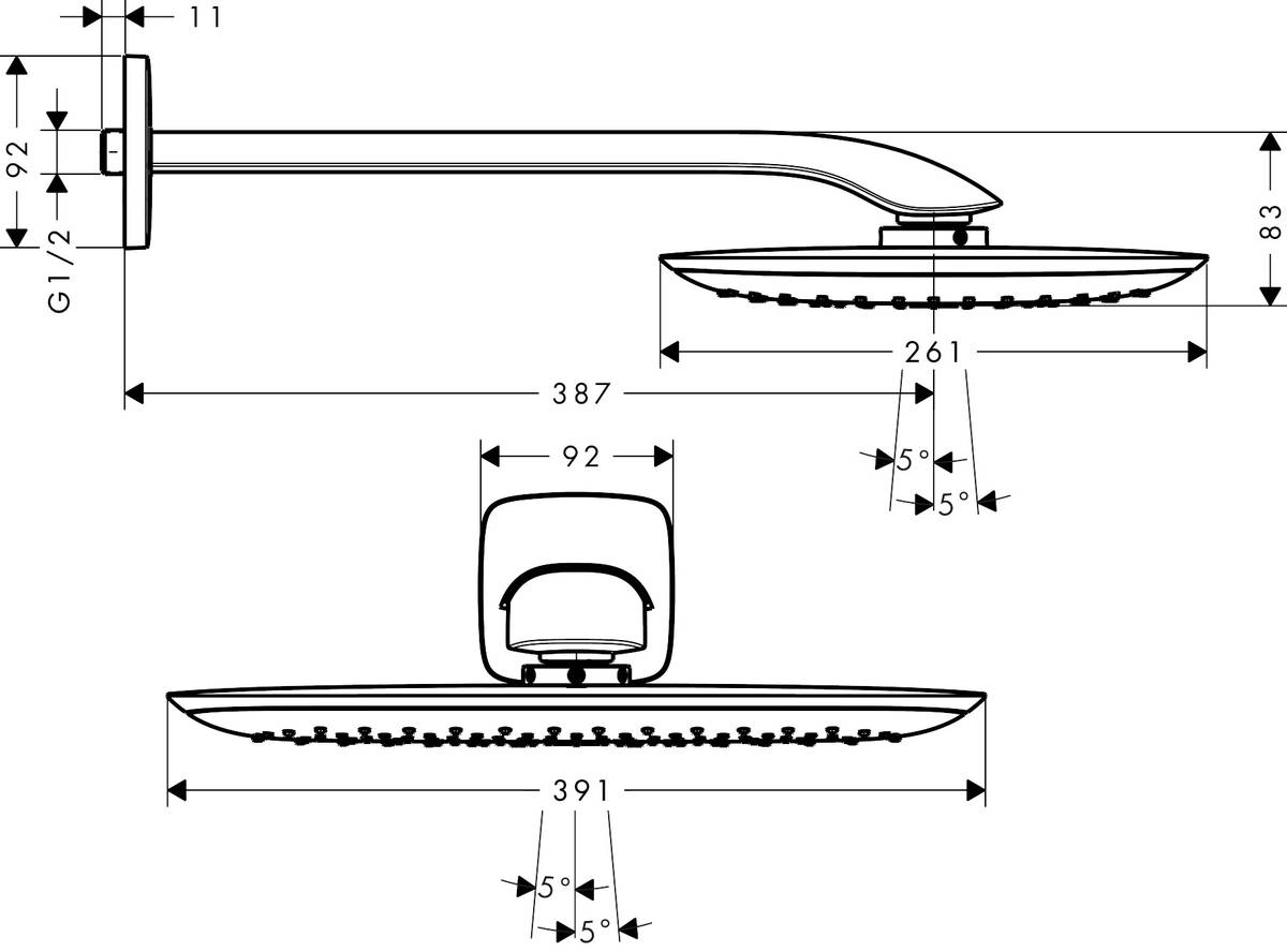 Верхний душ Hansgrohe PuraVida 27437000