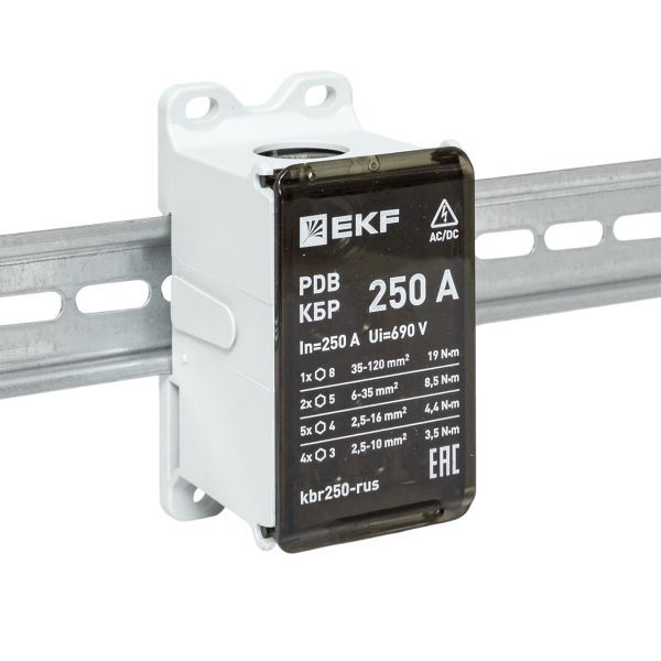 Блок распределительный клеммный КБР 250A EKF kbr250-rus