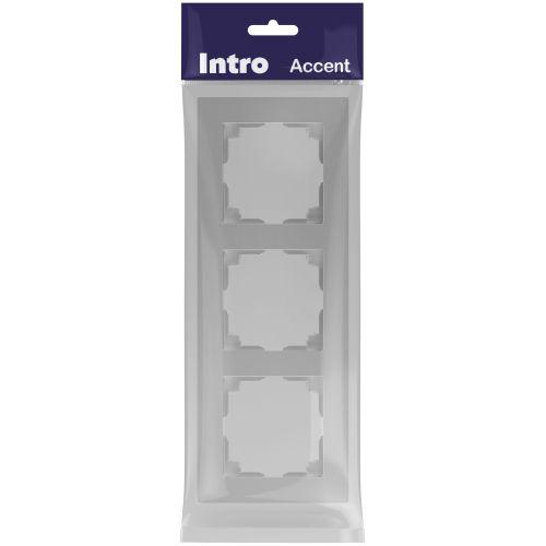 Рамка 3-м СП Accent 6-503-03 алюм. Intro Б0063782