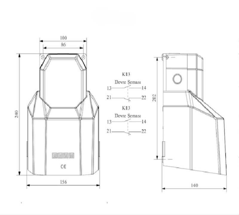Педаль одиночная 1НО+1НЗ замедленного действия с защитным кожухом (алюм.) желт. цвета (250В AC 4А) IP65 EMAS PDKS11KX10