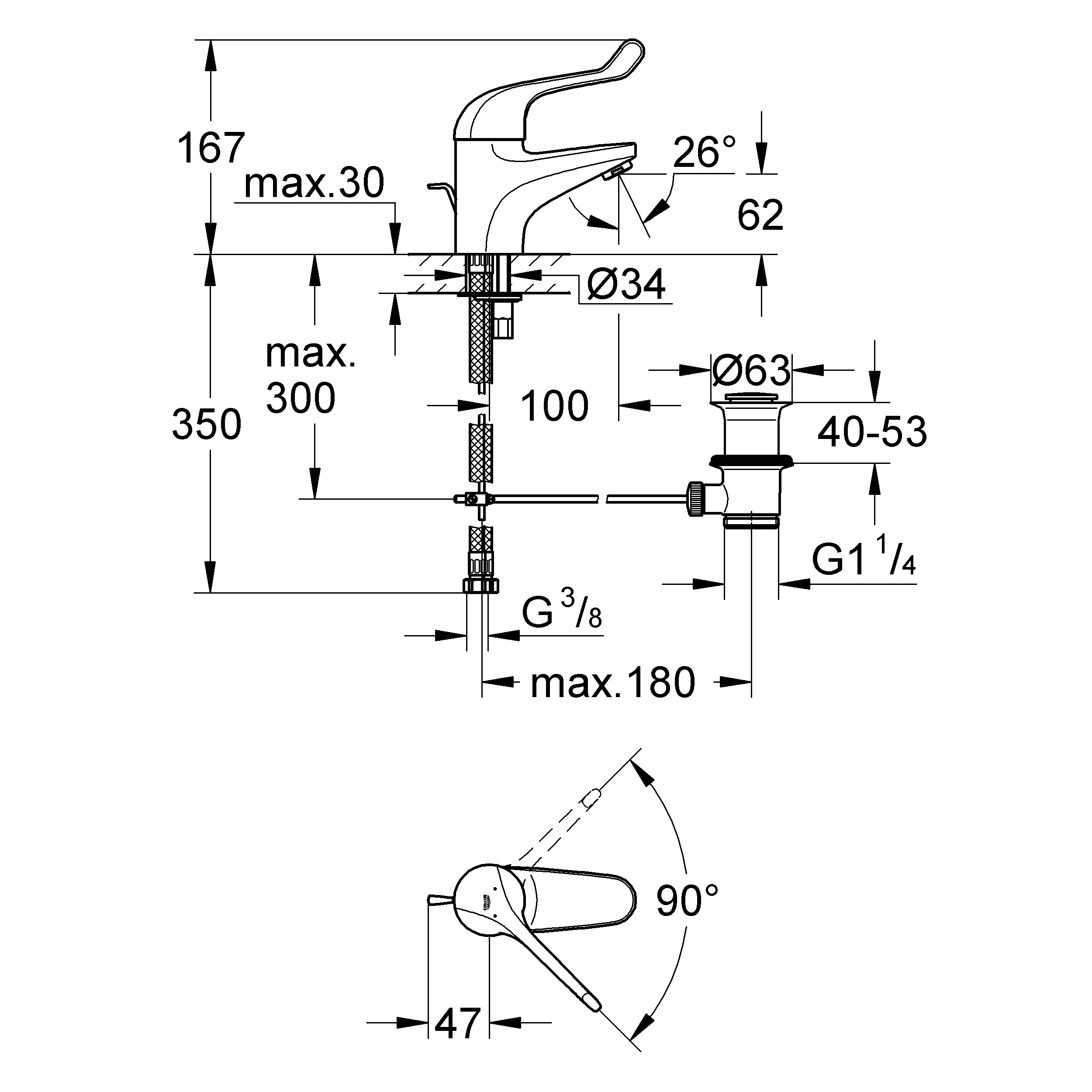 Смеситель Grohe Euroeco Special 32788000 для раковины