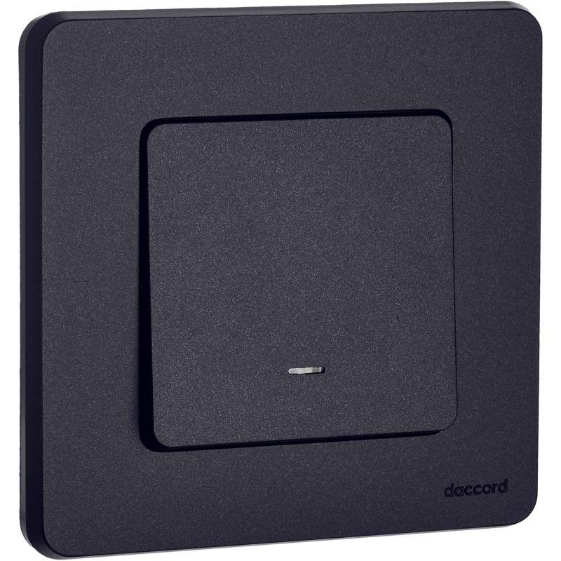 Переключатель 1-кл. Inspiria 10А IP20 250В 10AX с подсветкой/индикацией механизм антрацит IEK 673663